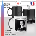 mug magique thermoréactif thermo chauffant personnalisé mercredi adams famille film meme heartless thank you idée cadeau fun original