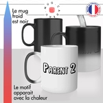 mug magique thermoréactif thermo chauffant personnalisé meme parent 2 maman papa non genré idée cadeau fun original