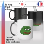 mug magique thermoréactif thermo chauffant personnalisé meme grenouille triste  idée cadeau fun original