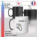 mug magique thermoréactif thermo chauffant personnalisé jeux video joueur 1 manette gamer console player one two idée cadeau fun original
