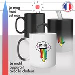 mug magique thermoréactif thermo chauffant personnalisé nuage arc en ciel vomi vomito mignon idée cadeau original fun