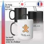 mug magique thermoréactif thermo chauffant personnalisé biscuit de noel ginger bread canelle bite me pain depices offrir idée cadeau originale fun