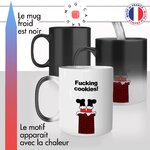 mug magique thermoréactif thermo chauffant personnalisé fucking cookies cheminée pere noel gros regime offrir idée cadeau originale fun