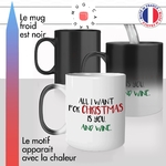 mug magique thermoréactif thermo chauffant personnalisé joyeux noel all i want for christmas is you and wine apéro vin idée cadeau originale fun