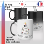 mug magique thermoréactif thermo chauffant personnalisé merry christmas joyeux noel chat sapin etoile guirelande chaton idée cadeau fun cool