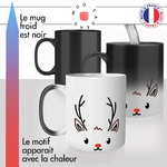 mug magique thermoréactif thermo chauffant personnalisé joyeux noel petit renne chou au nez rouge mimi hiver animal idée cadeau original