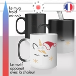 mug magique thermoréactif thermo chauffant personnalisé licorne bonnet de noel pere noël flocons de neige hiver animal idée cadeau original