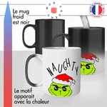 mug magique thermoréactif thermo chauffant personnalisé joyeux noel naughty le grinch pere fouettard pas sage offrir idée cadeau originale fun