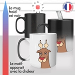 mug magique thermoréactif thermo chauffant personnalisé noel christmas fuck doiht dhonneur renne au nez rouge fun idée cadeau original