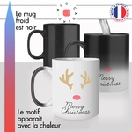 mug magique thermoréactif thermo chauffant personnalisé animal des bois foret nez rouge renne de noel merry christmas idée cadeau original