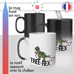mug magique thermoréactif thermo chauffant personnalisé noel sapin tree rex t-rex dinosaure guirelande idée cadeau original mignon