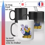 mug magique thermoréactif thermo chauffant personnalisé super heros de bande dessinée thanos dessin gants idée cadeau original fun fan