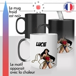 mug magique thermoréactif thermo chauffant personnalisé super heros superwoman femme forte prenom personnalisable idée cadeau original