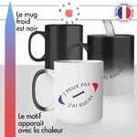 mug magique thermoréactif thermo chauffant personnalisé jpeux pas jai rugby rugbyman ballon oval idée cadeau original
