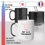 mug magique thermoréactif thermo chauffant personnalisé love is in the air coronavirus covid dans lair idée cadeau original