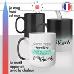 mug magique thermoréactif thermo chauffant personnalisé ecole meilleur dentiste de lunivers dents carries docteur merci idée cadeau original