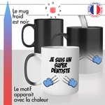 mug magique thermoréactif thermo chauffant personnalisé je suis un super dentiste wolverine héros instrument dentaire idée cadeau original fun