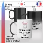 mug magique thermoréactif thermo chauffant personnalisé meilleure dentiste du monde courronne dent cabinet dentaire idée cadeau original fun