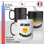 mug magique thermoréactif thermo chauffant personnalisé go duck yourself fuck poussin canard drole fun idée cadeau original