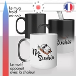mug magique thermoréactif thermo chauffant personnalisé ninja sushi nigiri saumon plage vacances no sushis soleil fun idée cadeau original