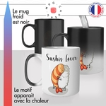 mug magique thermoréactif thermo chauffant personnalisé cuisine japonaise sushi lover calin saumon makis idée cadeau fun original