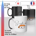 mug magique thermoréactif thermo chauffant personnalisé cuisine japonaise sushi saumon makis idée cadeau fun original