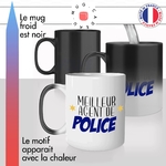 mug magique thermoréactif thermo chauffant personnalisé métier policier meilleur agent de police personnalisable idée cadeau fun original