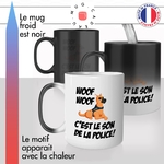 mug magique thermoréactif thermo chauffant personnalisé woof woof cest le son de la police chien policier personnalisable idée cadeau fun original