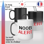 mug magique thermoréactif thermo chauffant personnalisé geek gamer noob alert debutant jeux video personnalisable idée cadeau fun original