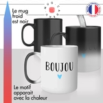 mug magique thermoréactif thermo chauffant personnalisé boujou normand normandie bisou bonjour idée cadeau fun original