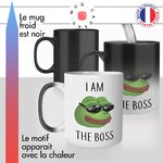 mug magique thermoréactif thermo chauffant personnalisé gamer meme i am the boss patron gaming pepe frog idée cadeau fun original