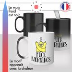 mug magique thermoréactif thermo chauffant personnalisé fuck mornings putin de reveil matin flemme idée cadeau fun original
