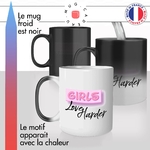mug magique thermoréactif thermo chauffant personnalisé girls love harder girly femme filles rose effet relief idée cadeau fun original