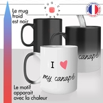 mug magique thermoréactif thermo chauffant personnalisé i love mon canapé flemme sieste jaime idée cadeau fun original