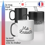 mug magique thermoréactif thermo chauffant personnalisé ma beauté mignon amour belle femme coeur idée cadeau fun original