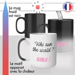 mug magique thermoréactif thermo chauffant personnalisé who run the world girls beyonce chanson paroles feministe femme idée cadeau fun