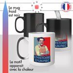 mug magique thermoréactif thermo chauffant personnalisé propagande coluche lhistoire dun mec humoriste francais éléctions france cadeau
