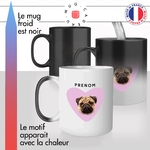mug magique thermoréactif thermo chauffant personnalisé tete de chien animal de compagnie coeur nom personnalisable offrir idée cadeau original