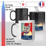 mug magique thermoréactif thermo chauffant personnalisé propagande yes we can baby enfant obama éléctions 2022 humour idée cadeau fun