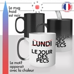 mug magique thermoréactif thermo chauffant personnalisé salle de sport lundi jour des pecs seance pectoraux fitness idée cadeau fun original muscu