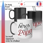 mug magique thermoréactif thermo chauffant personnalisé fete des pères mon héros sappelle papa papou prenom personnalisable idée cadeau