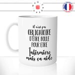 mug-tasse-blanche-folle-infirmiere-métier-medical-hopital-collègue-ecole-d'infirmieres-à-domicile-aide-soignante-idée-cadeau-originale