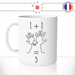 mug-tasse-ref1-naissance-mains-maman-papa-bebe-enfant-1+1=3-un-plus-egal-trois-dessin-noir-cafe-the-mugs-tasses-personnalise-anse-gauche