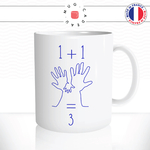mug-tasse-ref3-naissance-mains-maman-papa-bebe-enfant-1+1=3-un-plus-egal-trois-dessin-bleu-garcon-cafe-the-mugs-tasses-personnalise-anse-droite