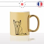 mug-tasse-or-doré-renard-origami-fox-dessin-drole-mignon-animal-noir-fun-café-thé-idée-cadeau-original-personnalisé-gold2-min