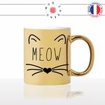 mug-tasse-or-doré-meow-miam-tete-moustache-truffe-chat-mignon-animal-chaton-noir-fun-café-thé-idée-cadeau-original-personnalisé-gold2-min