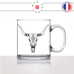 mug-tasse-en-verre-transparent-glass-animal--déco-tete-de-buffle-crane-dessin-noir-fun-café-thé-idée-cadeau-original-personnalisable2-min