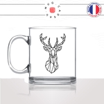 mug-tasse-en-verre-transparent-glass-animaux-déco-cerf-origami-animal-bois-biche-dessin-noir-fun-café-thé-idée-cadeau-original-personnalisable-min
