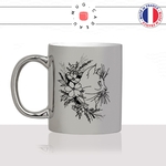 mug-tasse-argenté-silver-fleurs-moustaches-chats-animal-chaton-dessin-noir-fun-café-thé-idée-cadeau-original-personnalisable-min