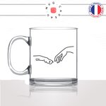tasse-mug-en-verre-glass-chien-amour-main-michel angelo-humour-mignon-animal-chiot-noir-fun-café-thé-idée-cadeau-original-personnalisé-min
